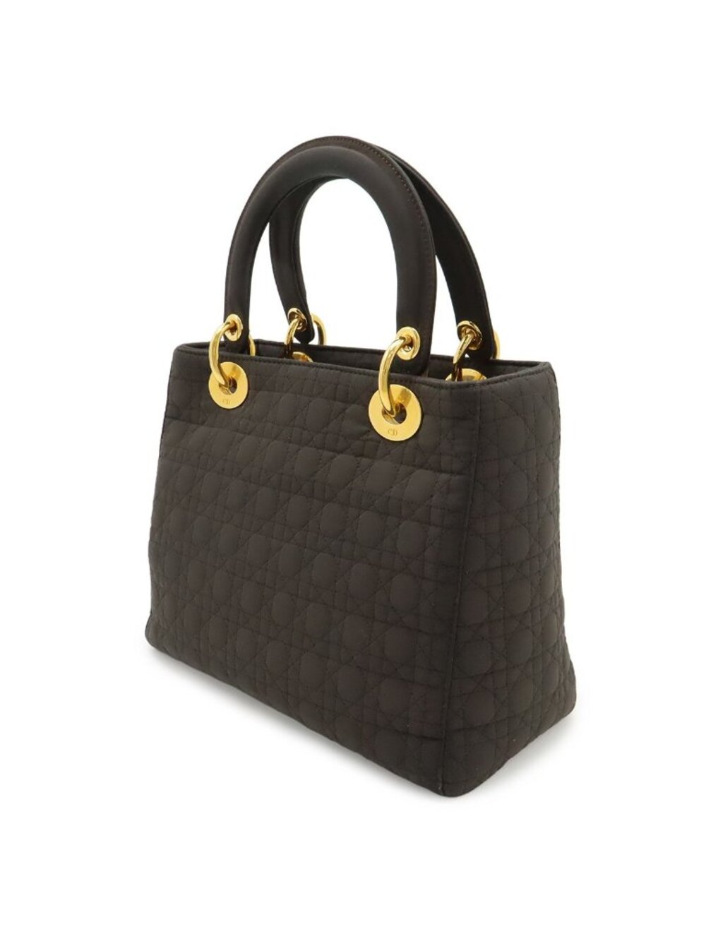 Dior Cannage Tote Nylon Dark Brown Gold - Picture 2 of 8